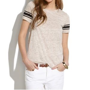 Madewell linen half-court tee in stripe